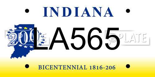 LA565 Indiana License Plate