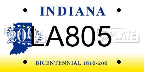 LA805 Indiana License Plate