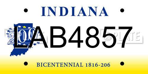 LAB4857 Indiana License Plate