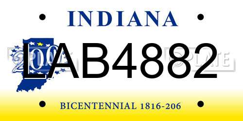 LAB4882 Indiana License Plate