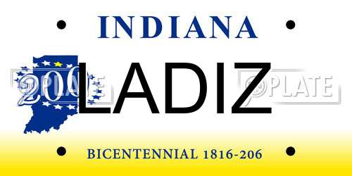 LADIZ Indiana License Plate