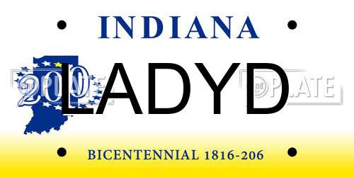 LADYD Indiana License Plate