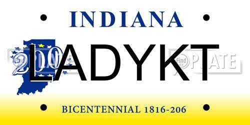 LADYKT Indiana License Plate