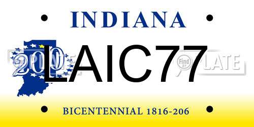 LAIC77 Indiana License Plate