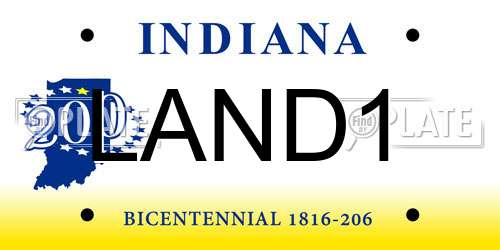 LAND1 Indiana License Plate