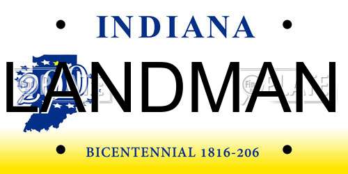LANDMAN Indiana License Plate