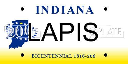 LAPIS Indiana License Plate