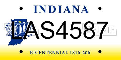 LAS4587 Indiana License Plate