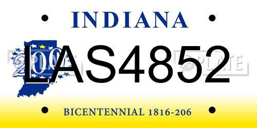 LAS4852 Indiana License Plate