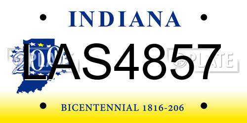 LAS4857 Indiana License Plate