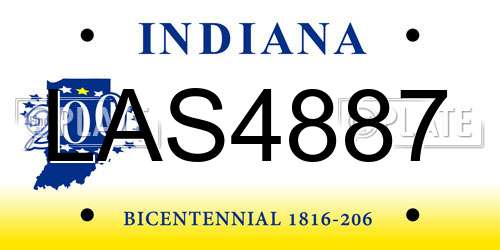 LAS4887 Indiana License Plate