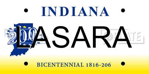 LASARA Indiana License Plate