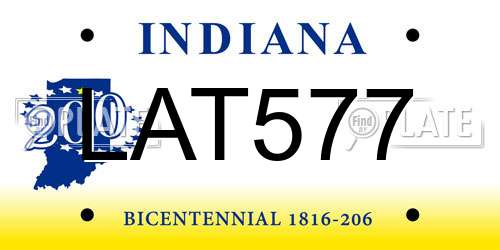 LAT577 Indiana License Plate