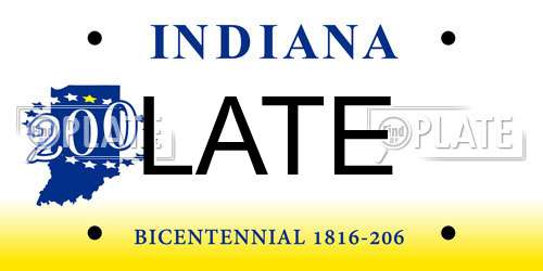 LATE Indiana License Plate