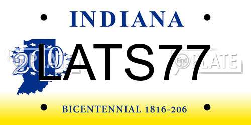 LATS77 Indiana License Plate