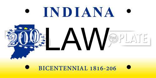 LAW Indiana License Plate