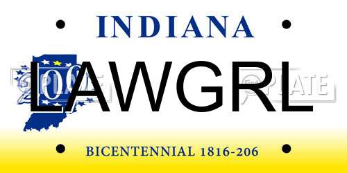 LAWGRL Indiana License Plate
