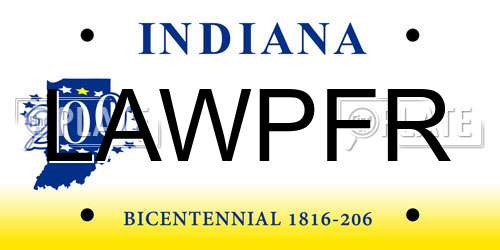LAWPFR Indiana License Plate