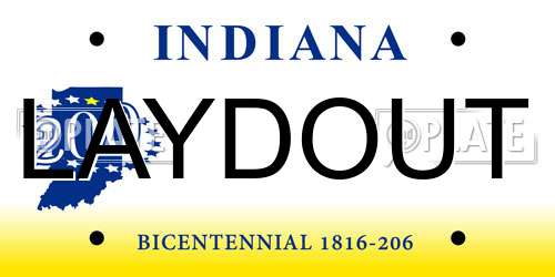 LAYDOUT Indiana License Plate