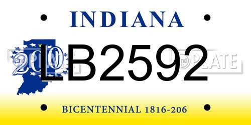 LB2592 Indiana License Plate