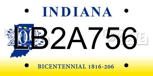 LB2A756 Indiana License Plate