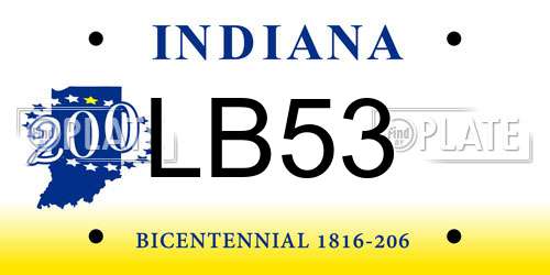 LB53 Indiana License Plate