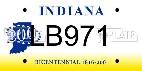 LB971 Indiana License Plate