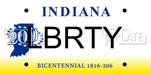 LBRTY Indiana License Plate