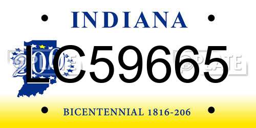LC59665 Indiana License Plate