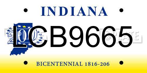 LCB9665 Indiana License Plate