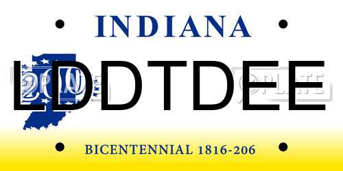 LDDTDEE Indiana License Plate
