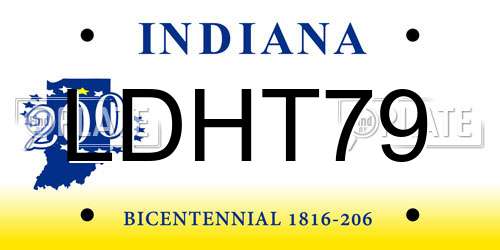 LDHT79 Indiana License Plate