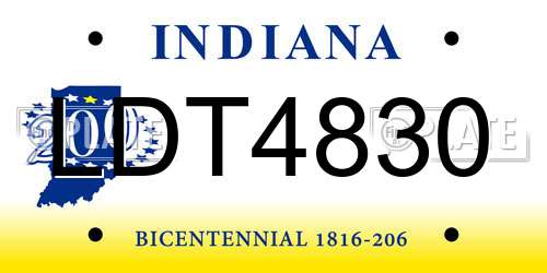LDT4830 Indiana License Plate