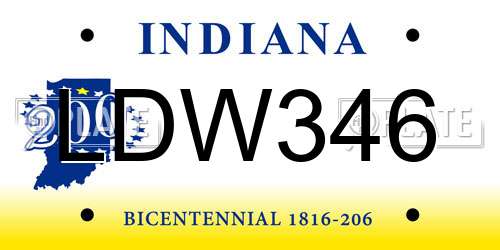 LDW346 Indiana License Plate