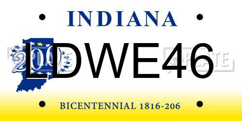 LDWE46 Indiana License Plate