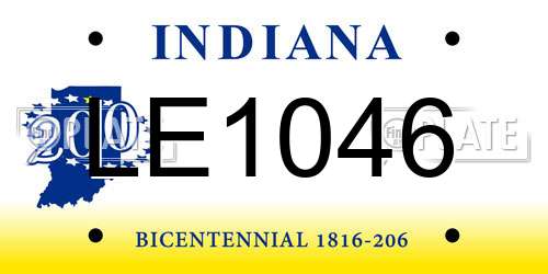 LE1046 Indiana License Plate