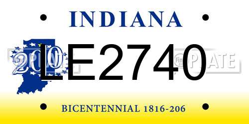 LE2740 Indiana License Plate
