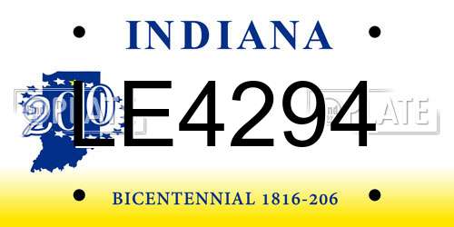 LE4294 Indiana License Plate