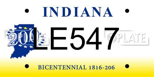 LE547 Indiana License Plate