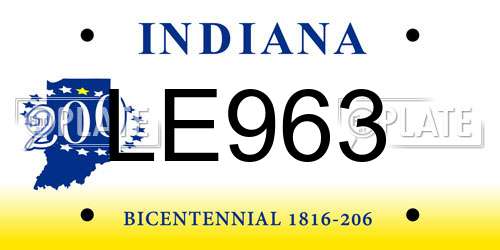 LE963 Indiana License Plate