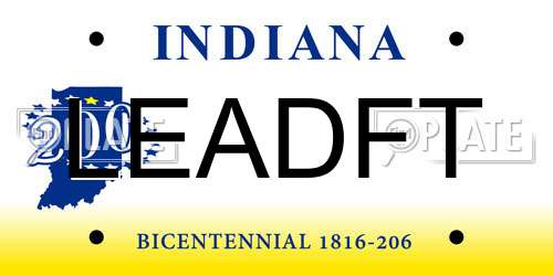 LEADFT Indiana License Plate