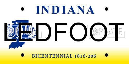 LEDFOOT Indiana License Plate
