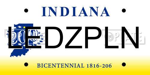 LEDZPLN Indiana License Plate