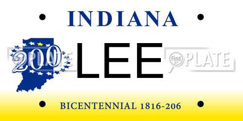 LEE Indiana License Plate