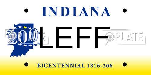 LEFF Indiana License Plate