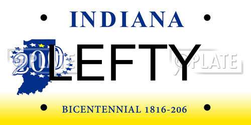 LEFTY Indiana License Plate