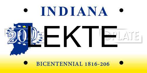 LEKTE Indiana License Plate