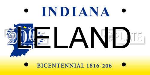 LELAND Indiana License Plate