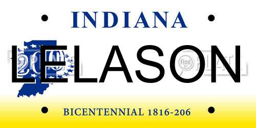 LELASON Indiana License Plate