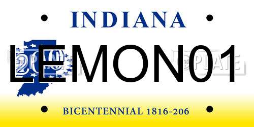 LEMON01 Indiana License Plate